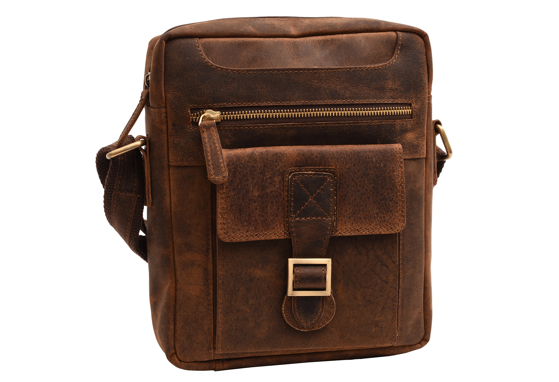 Pánske kožené crossbody tmavohnedý hunter 250860