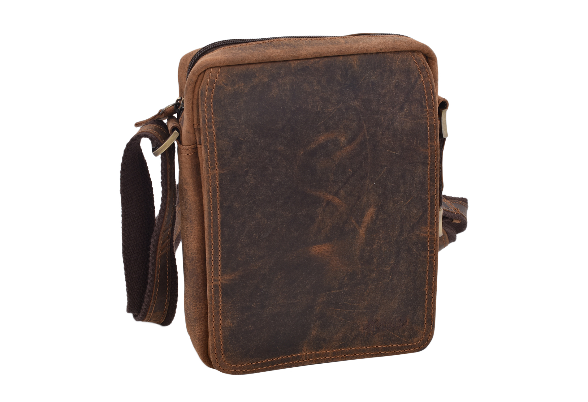 Pánske kožené crossbody tmavohnedý hunter V 250586