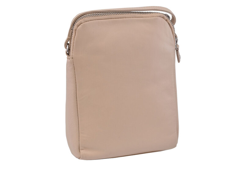 Dámska kožená crossbody kabelka béžová 250118