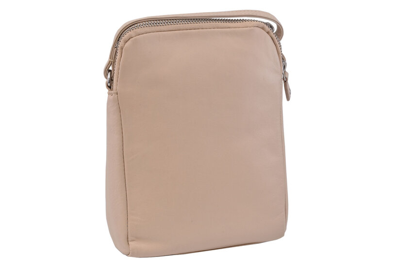 Dámska kožená crossbody kabelka béžová 250118