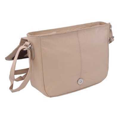 Dámska kožená crossbody kabelka béžová 250119