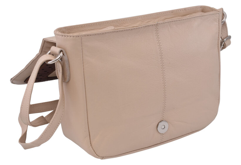 Dámska kožená crossbody kabelka béžová 250119