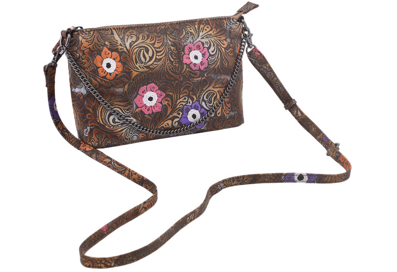 Dámska kožená crossbody kabelka béžová 450113