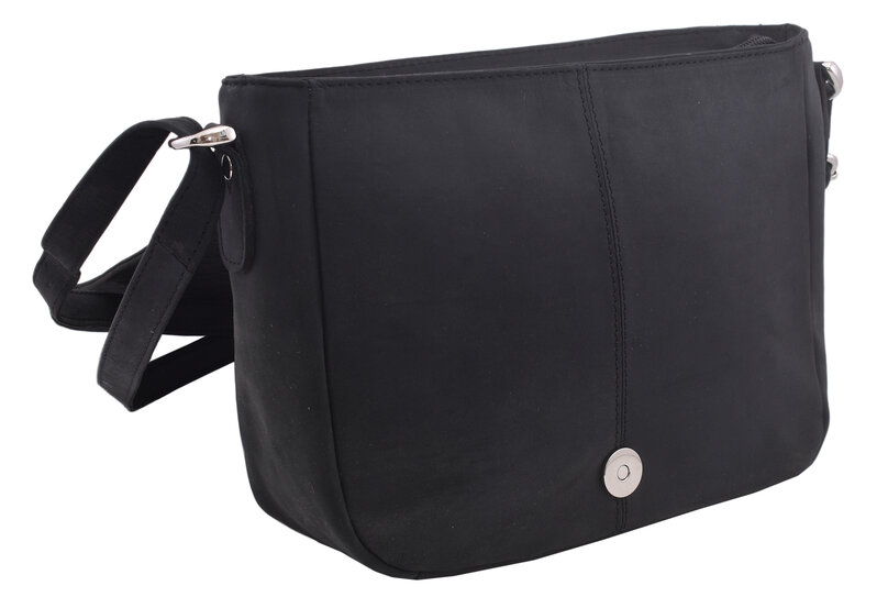 Dámska kožená crossbody kabelka čierna 250112