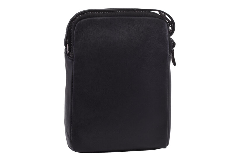 Dámska kožená crossbody kabelka čierna 250118