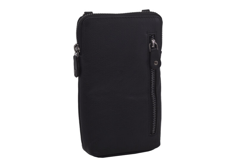 Dámska kožená crossbody kabelka čierna 2511539