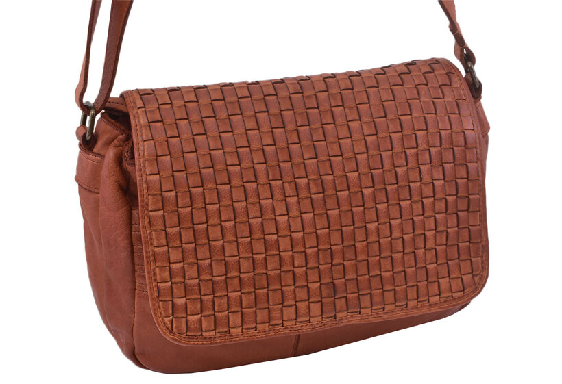 Dámska kožená crossbody kabelka koňak 270108