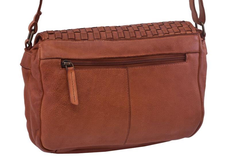 Dámska kožená crossbody kabelka koňak 270108