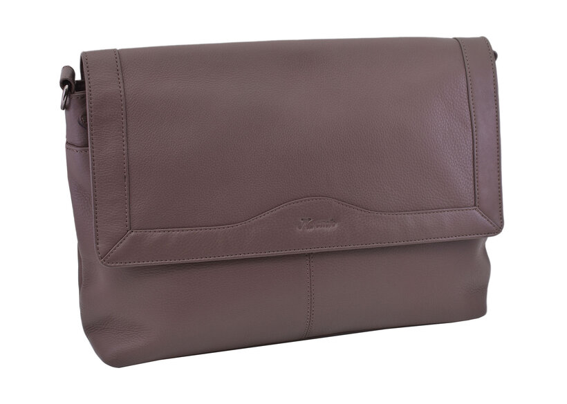 Dámska kožená crossbody kabelka taupe 250121