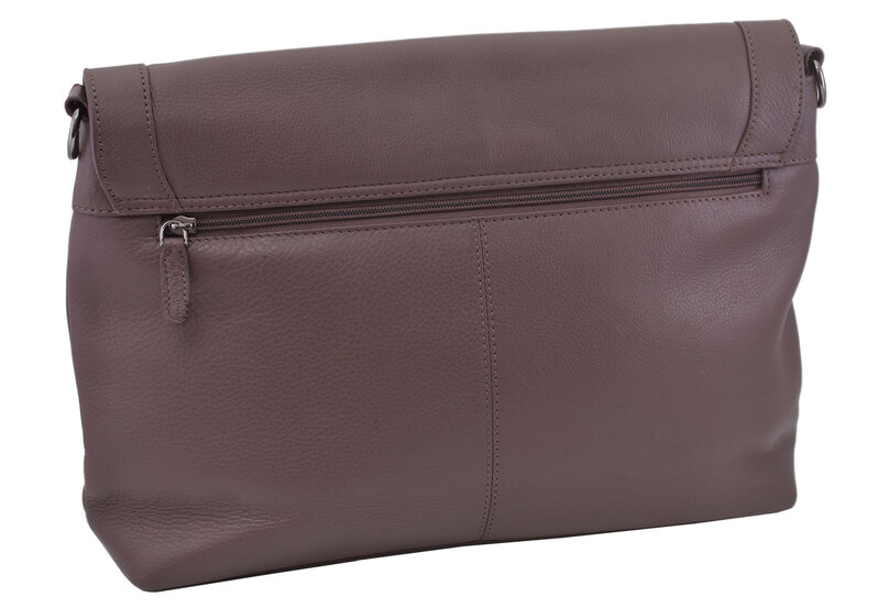 Dámska kožená crossbody kabelka taupe 250121