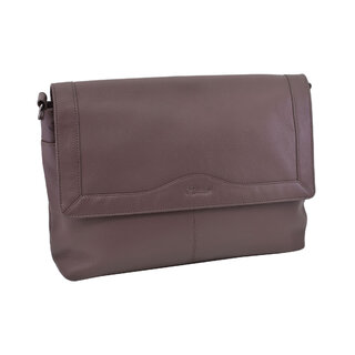 Dámska kožená crossbody kabelka taupe 250121