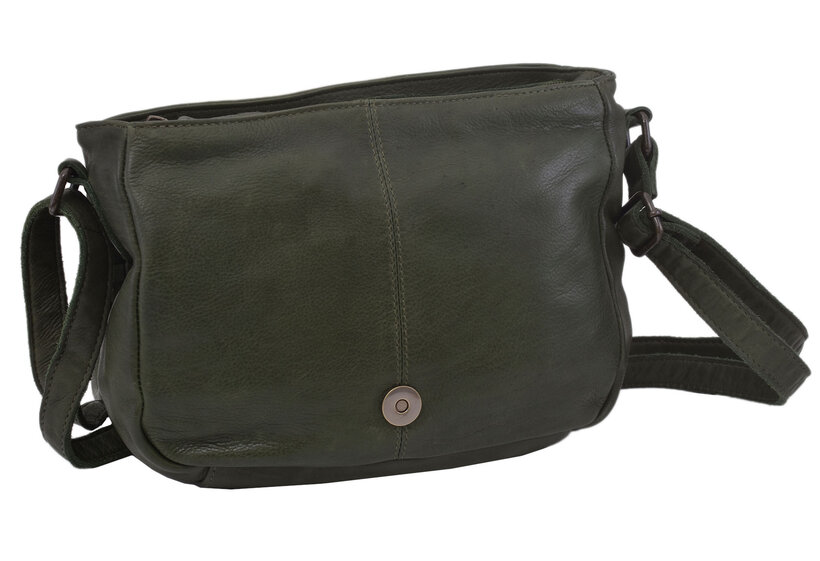 Dámska kožená crossbody kabelka zelená 270112