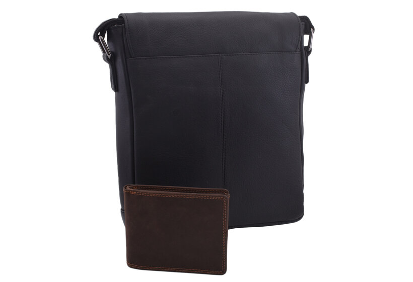 Pánske kožené crossbody čierna nappa 250853