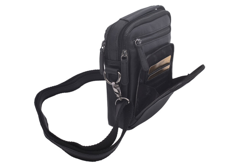 Pánske kožené crossbody čierna nappa 250904