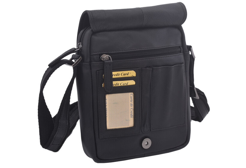 Pánske kožené crossbody čierna nappa V 250589