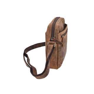 Pánske kožené crossbody tmavohnedý hunter 250587