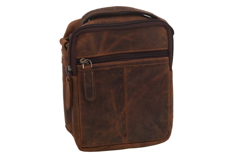 Pánske kožené crossbody tmavohnedý hunter 250588