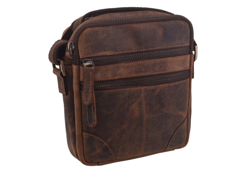 Pánske kožené crossbody tmavohnedý hunter 250849