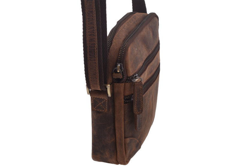 Pánske kožené crossbody tmavohnedý hunter 250849