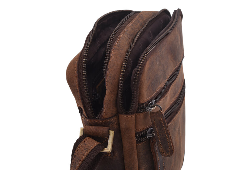 Pánske kožené crossbody tmavohnedý hunter 250849