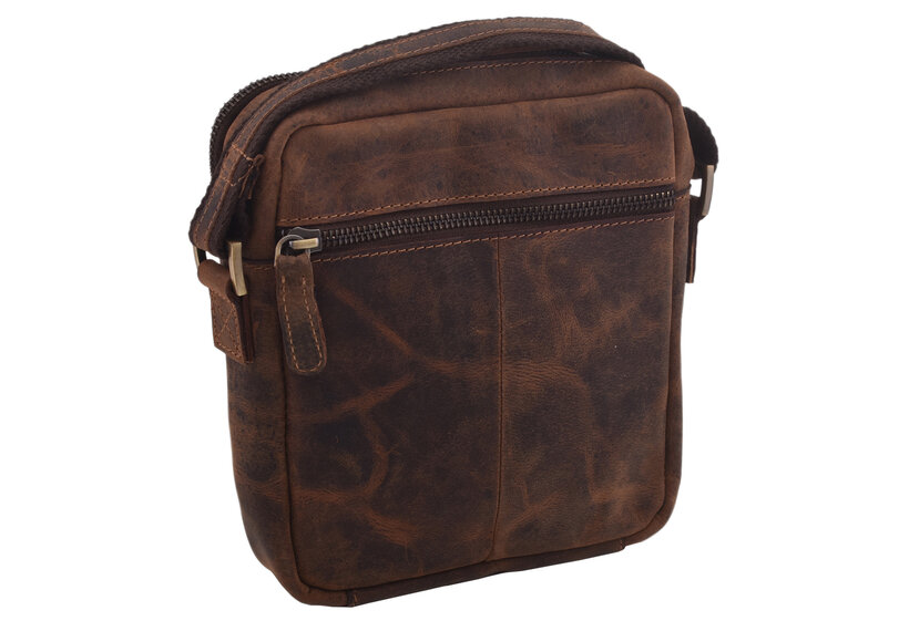 Pánske kožené crossbody tmavohnedý hunter 250849