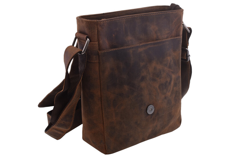 Pánske kožené crossbody tmavohnedý hunter 250908