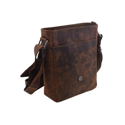 Pánske kožené crossbody tmavohnedý hunter 250908