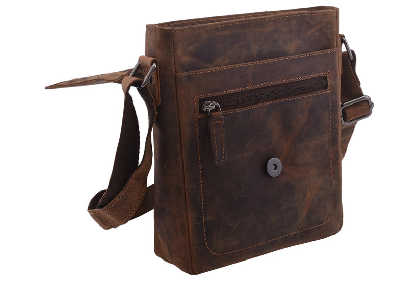 Pánske kožené crossbody tmavohnedý hunter 250909