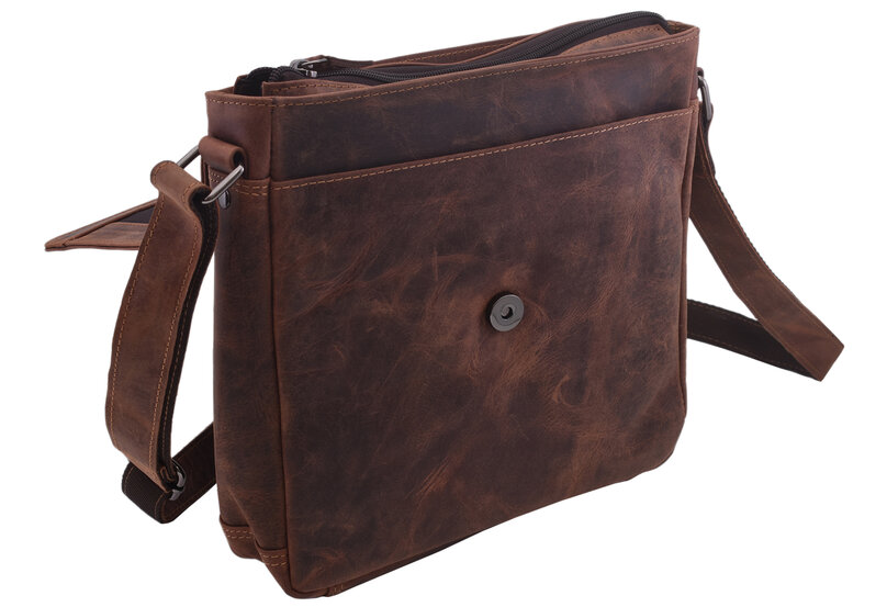 Pánske kožené crossbody tmavohnedý hunter 250910