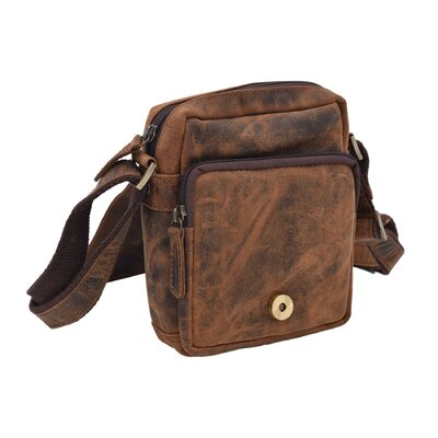 Pánske kožené crossbody tmavohnedý hunter embos diviak celý 250591